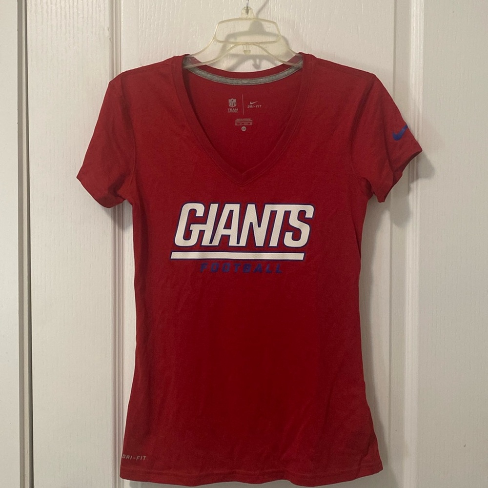 Nike Women's "Giants Football" Dri-Fit Short Sleeve Tee in Red (XS)